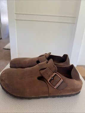 Birkenstock Brown Suede Buckle Shoes